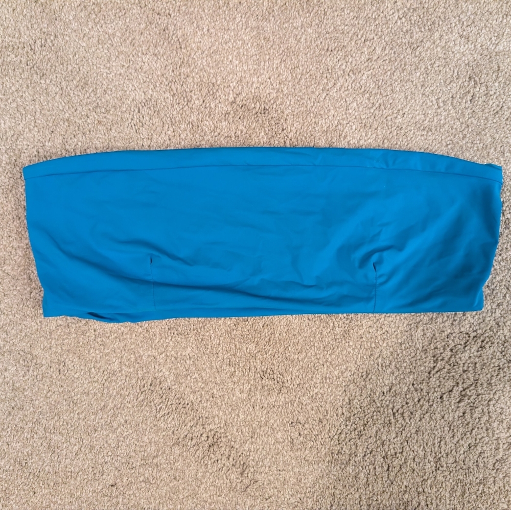 437 Bright Blue Strapless Top Large